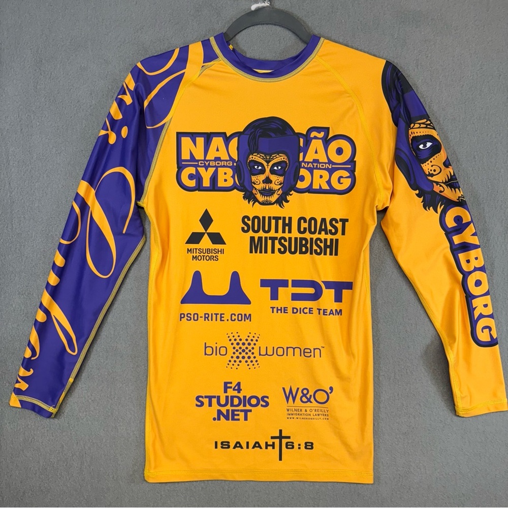 Cyborg Yellow Jiu Jitsu Rash Guard Sz. M